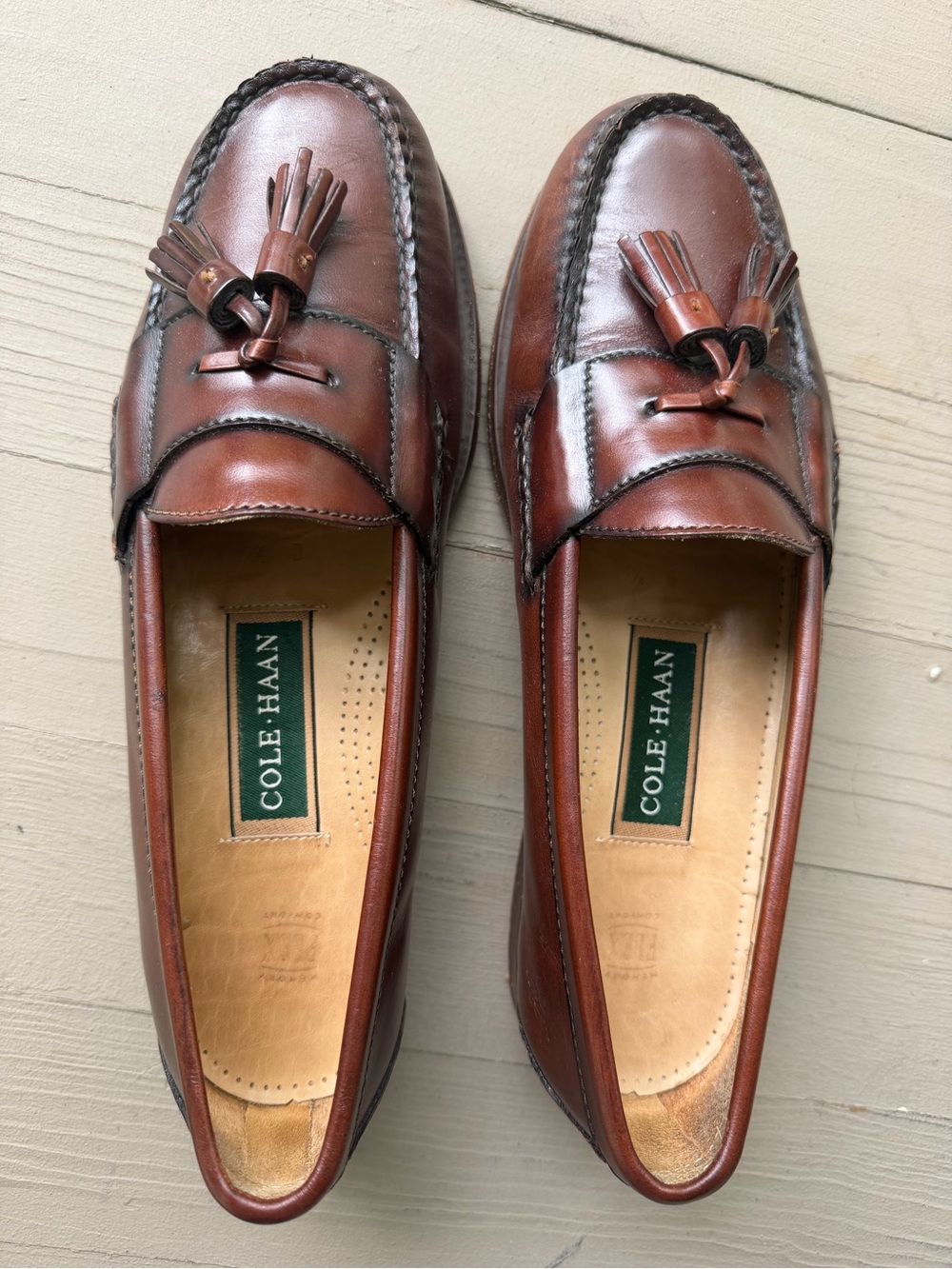 Cole Haan Men's Chestnut Brown Leather Tassel Loafers
